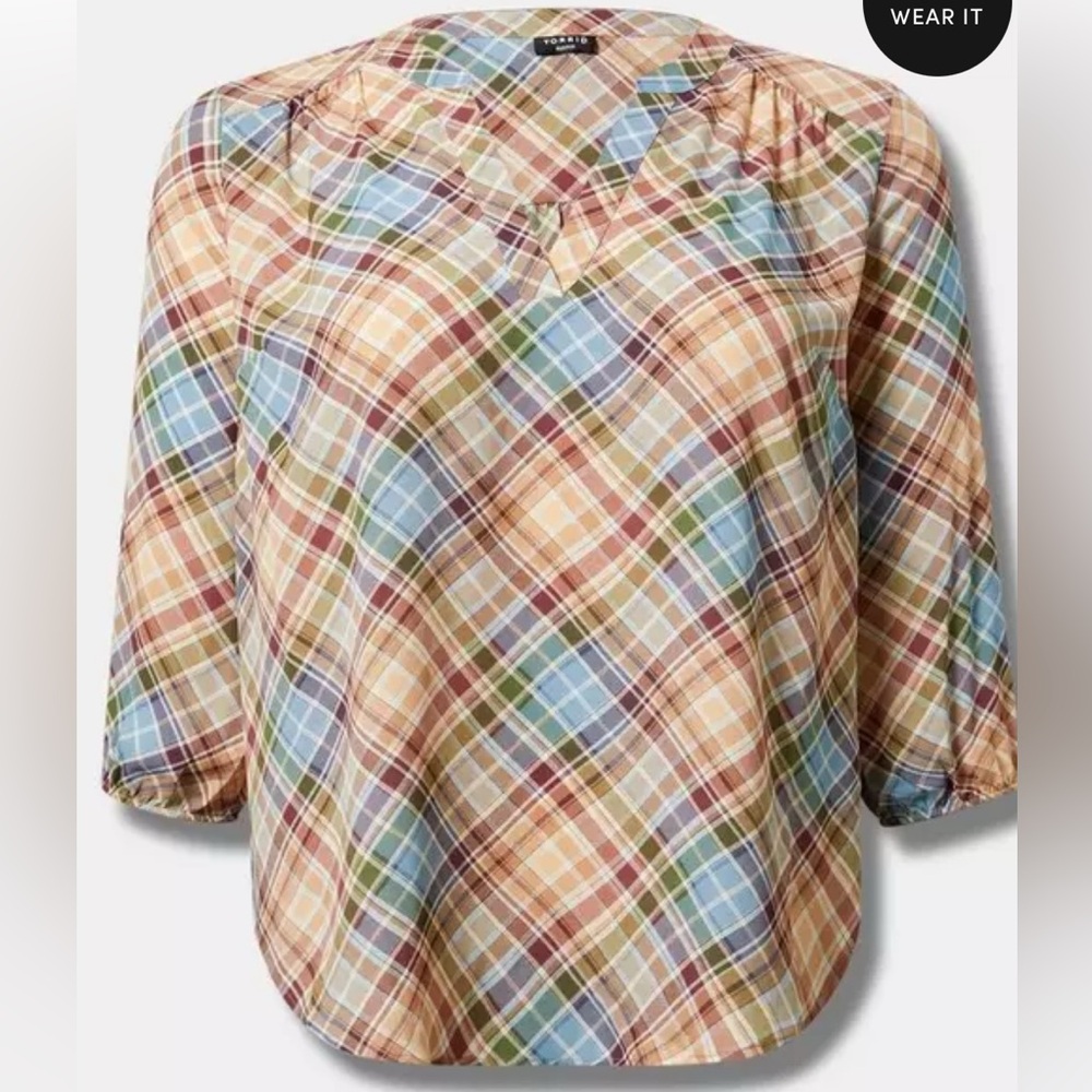 Torrid Harper Plaid Blouse